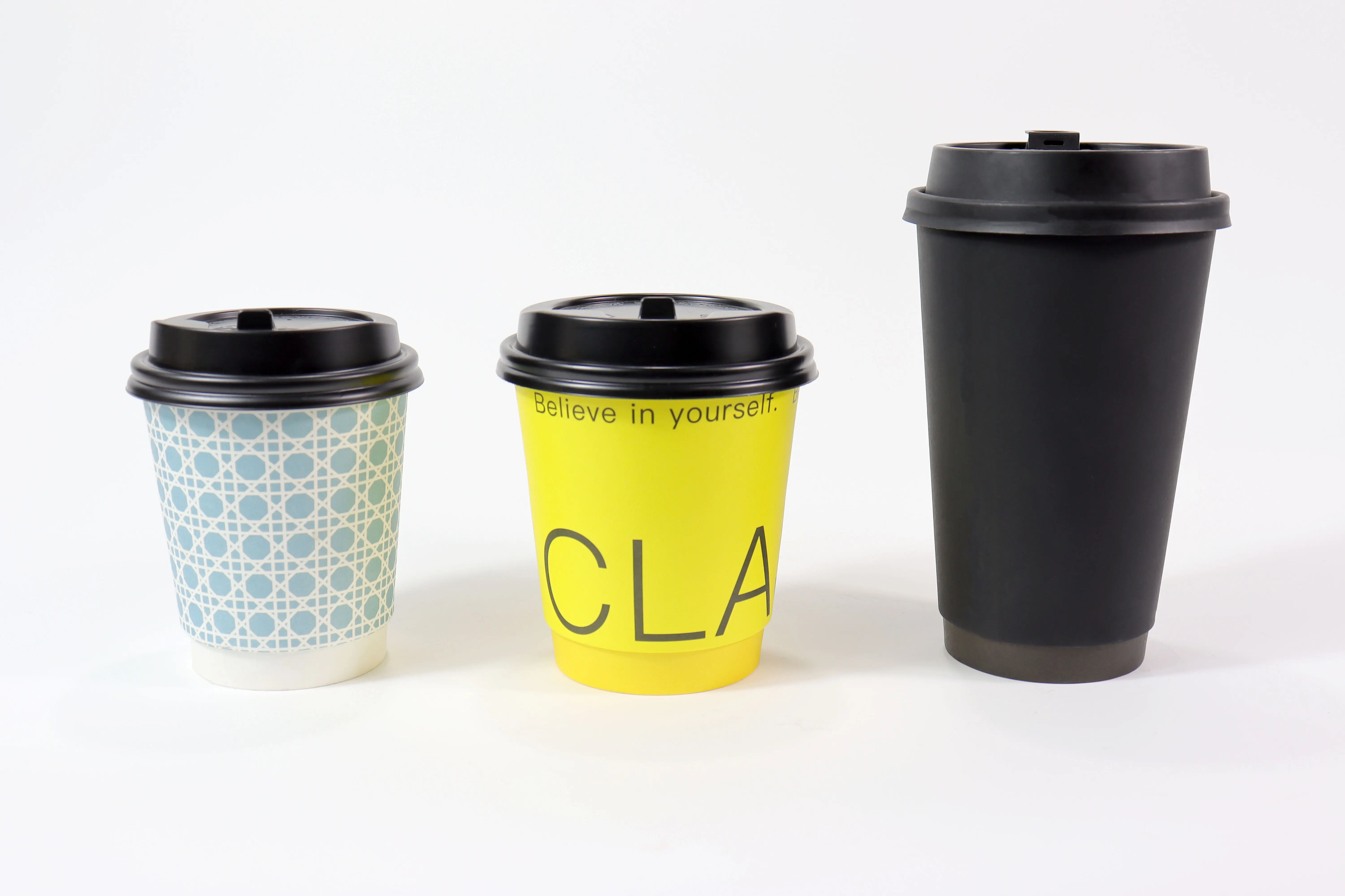 JIANI ขายร้อนทิ้งย่อยสลายได้ 100% ร้อนถ้วยกาแฟผนังคู่ถ้วยกระดาษคราฟท์