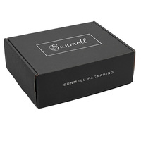 Caja de correo de cartón corrugado negro mate personalizada, diseño plegable para regalo de lujo, envío de comercio electrónico, impresión en relieve