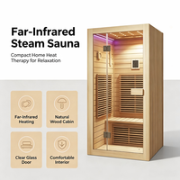 Sauna infrarouge portable de luxe en bois massif pour 2 personnes, relaxation par thérapie thermique infrarouge lointain avec 40-60 ° Chaleur douce pour une détoxification profonde