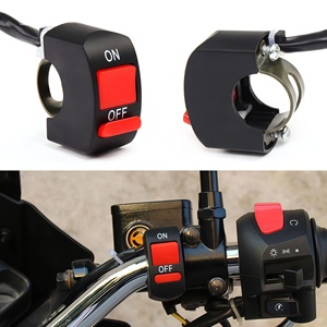Interrupteur à bouton poussoir marche/arrêt pour guidon de <span class=keywords><strong>moto</strong></span> de 22 mm, compatible avec les motos tout-terrain, les VTT, les vélos électriques et les scooters - Product Image 6