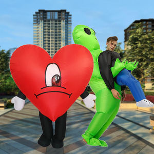 Disfraz de corazón de <span class=keywords><strong>amor</strong></span> rojo inflable, traje de Mascota, ropa divertida soplada por <span class=keywords><strong>aire</strong></span>, disfraz de fiesta de San Valentín, vestido de lujo inflable - Product Image 3
