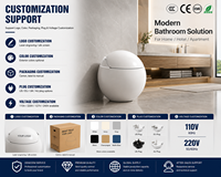 WC intelligent avec bidet à détection automatique, télécommande, design moderne, luxe, monobloc, siège électronique