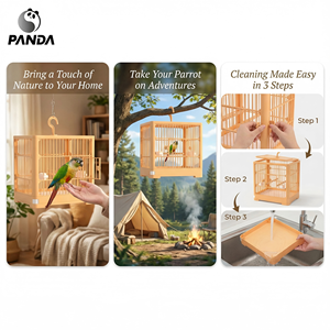 Gabbia per pappagalli gabbia per uccelli grande spazio traspirante a piedi uccello artefatto Villa casa portatile all'aperto in plastica solida fabbrica all'ingrosso - Product Image 4
