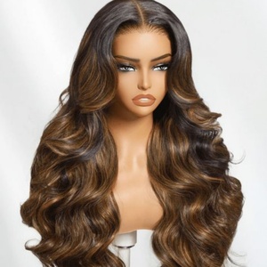 <span class=keywords><strong>Parrucche</strong></span> Lunghe <span class=keywords><strong>e</strong></span> Ondulate in Capelli Remy 13*6 Senza Colla con Pizzo HD <span class=keywords><strong>e</strong></span> <span class=keywords><strong>Colore</strong></span> Highlight per <span class=keywords><strong>Donne</strong></span> <span class=keywords><strong>di</strong></span> <span class=keywords><strong>Colore</strong></span>, Prodotte in Vietnam - Product Image 1