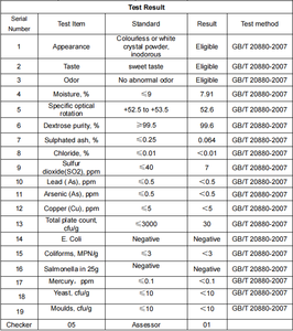 Nhà máy cung cấp Dextrose monohydrate (không biến đổi gen/IP) Dextrose monohydrate cấp thực phẩm chất ngọt monohydrate bột trong bao bì túi - Product Image 3