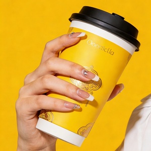 Vasos de Papel Desechables de Doble Pared, Ecológicos y Biodegradables para Café, de 8oz, 12oz, 16oz y 22oz, con Logotipo Personalizado, Color Personalizado, Grado Alimenticio, Venta al Por Mayor - Product Image 4