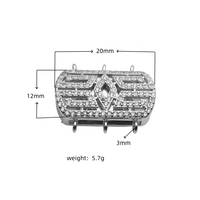 Gros carré chaîne connecteur fin fermoir bricolage zircon fabrication de bijoux grand sac gros superposition collier fermoirs en argent sterling