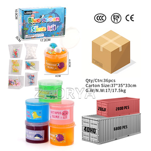 Zhorya - Juego de 5 Slimes con Temática Marina, Recuerdos para Fiestas Infantiles, Alivio del Estrés, Juguete Sensorial, Frascos de Regalo - Product Image 6