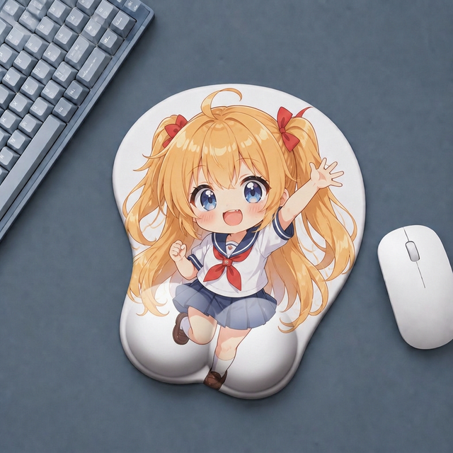 Anime Cartoon Style 3D Sexy Gel Heated Anti-Slip Custom Size Rubber Eco-friendly Sublimation Printed Wrist Rest Gaming Mouse Pad