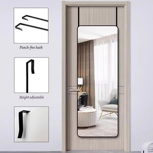 Specchietto salvaspazio senza installazione a tutta lunghezza ad alta definizione per camera da letto armadio in metallo appeso decorativo posteriore - Product Image 5