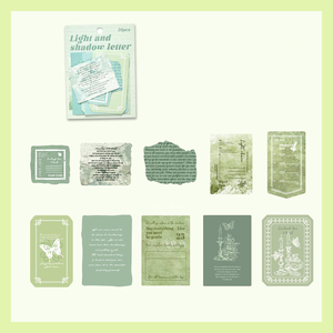 สติกเกอร์ตกแต่งพิมพ์ลายแบบมันเงา ตัดแบบไดคัท ลายเรโทร ซีรีส์ Light Shadow Note  แบบมีกาวในตัว - 20 แผ่น ชุดตกแต่งวันหยุด - Product Image 6
