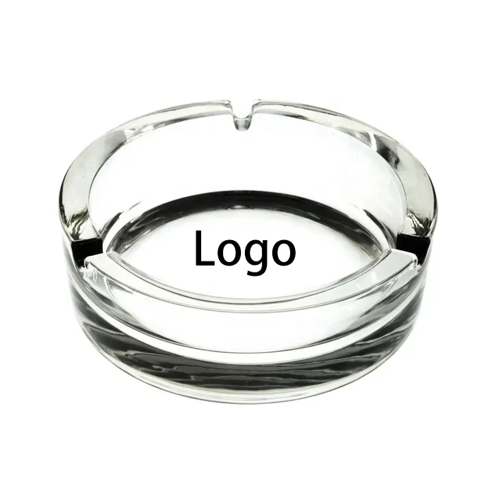 Пепельница с красивым дизайном, Хрустальное стекло, круглая прозрачная пепельница с индивидуальным логотипом для курения сигар, табака