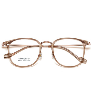 Monture de lunettes en titane, monture ronde complète M8077 50-21-145, légère, unisexe, avec verres en résine - Product Image 1