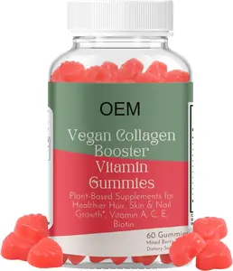 Private Label Vegan collagene supplemento biotina capelli vitamina Gummies per capelli pelle e unghie collagene Gummie