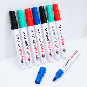 Marqueur pour tableau blanc rechargeable à pointe en fibre effaçable à sec à tête de burin durable de grand volume style école de bureau vente en gros - Product Image 5