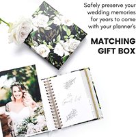Journal de planification de mariage à couverture rigide florale personnalisée 7x8.75 pouces format A5 style spirale avec onglets cadeau