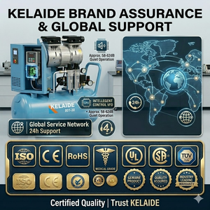 Compresseur d'air sans huile KELAIDE 801-30, 30L, portable, 800W, 120 L/min, type à piston, avec roues et poignée - Product Image 2