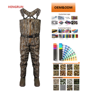 Waders de pêche à la mouche unisexes pour hommes, tissu respirant, 4-5 couches imperméables, OEM/ODM avec bottes en caoutchouc, waders de poitrine - Product Image 1