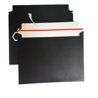 Sobres de embalaje de correo de cartón impermeables biodegradables ecológicos, Impresión de logotipo personalizado, autosellado rígido, negro grueso