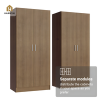 Armoire de luxe moderne HarmTai à 4 portes, finition grain de bois, étagères réglables, tringle de suspension, écologique, pour rangement de chambre d'appartement