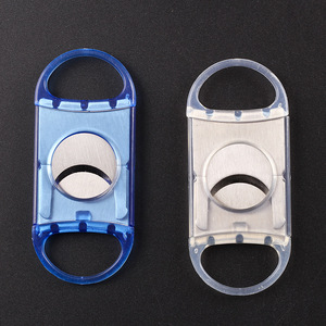 Coupe-cigares en plastique et acier inoxydable de 22 mm de diamètre de coupe, vente en gros |   Lame de guillotine double portable en vrac YunAng OEM - Product Image 1