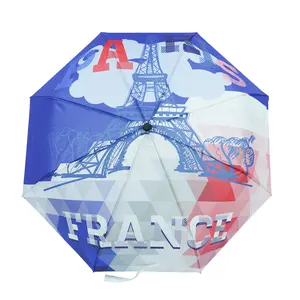 Souvenir di nozze Francia regalo 3 ombrelli uv piegati per la pioggia