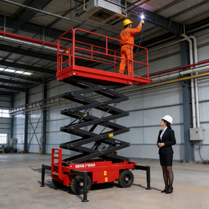 Four Wheeled Self Propelled Automatic Walking Tracked Scissor Man Lift Aerial Work Platform Good Price - Product Image 1