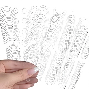 Pegatinas de Uñas Multifuncionales Huecas Francesas Autoadhesivas Transparentes de Tamaño Completo, Pegatinas Auxiliares para Uñas Francesas DIY para Arte de Uñas - Product Image 2