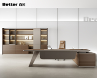 Bureaux de direction ergonomiques modernes et durables avec plusieurs tiroirs, mobilier de bureau en bois