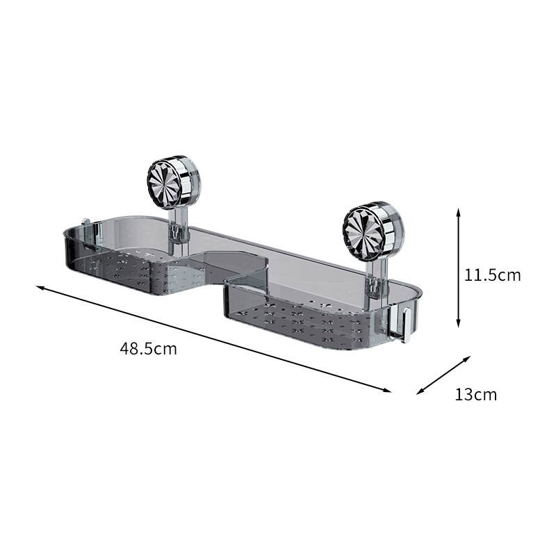 Support de robinet à ventouse - Modèle long - Gris translucide