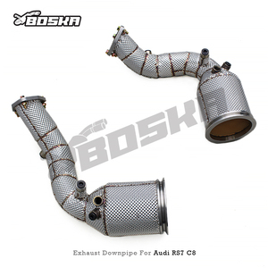 ท่อลงสแตนเลส Boska สำหรับ Audi RS6/RS7 C8 4.0T ปี 2019-2024 ท่อลงไอเสียแบบไหลสูงสำหรับรถแข่ง พร้อมแคตตาไลติกคอนเวอร์เตอร์ - Product Image 2