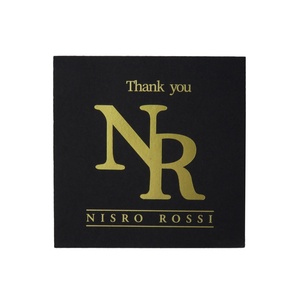 Etiquetas de Papel de Regalo Negras Personalizadas con Logotipo de Letras Doradas en Relieve, Tarjetas de Agradecimiento para Promoción de Marca de Tienda - Product Image 2