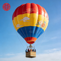 Ballon à air chaud gonflable 4 places en tissu avec supports métalliques, décoration de Noël
