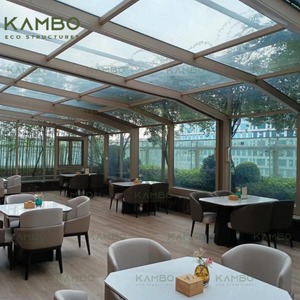 Véranda moderne en aluminium et verre de haute qualité, conçue sur mesure, fermée, utilisable en toutes saisons, facile à installer, mobile, pour villas - Product Image 5