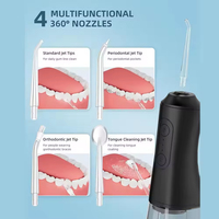 Hydropulseur dentaire sans fil portable, rechargeable par USB, irrigateur buccal sans fil, nettoyage des dents, hydropulseur avec 4 embouts