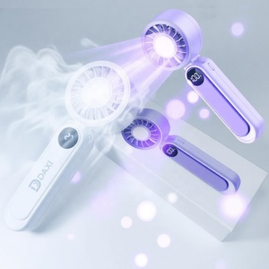 Ventilateur portable <span class=keywords><strong>mini</strong></span> 5 vitesses, 1200 mAh, rechargeable, avec affichage numérique, ventilateur de poche, cadeaux sympas pour l'été - Product Image 1