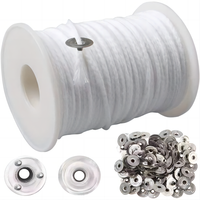 1 Rouleau de 60m de Mèche de Bougie en Coton Tressé pour Fabrication de Bougies, Accessoire Parfumé, Vente en Gros, Mèche Naturelle Sans Fumée