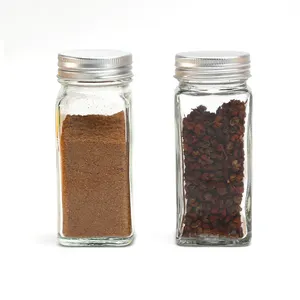 Honest suppliers 80ml glass bottle for seasoning salt and pepper shakers glass, rotating spice grinder bottle
