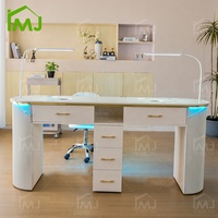 Meubles de salon modernes, bureau de maquillage et de manucure, collecteur de poussière, rangement, table à ongles double