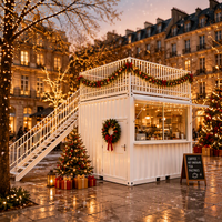 Kiosque modulaire extérieur en conteneur, café, stand alimentaire préfabriqué pour la foire de Noël et le marché d'hiver, stand de boissons