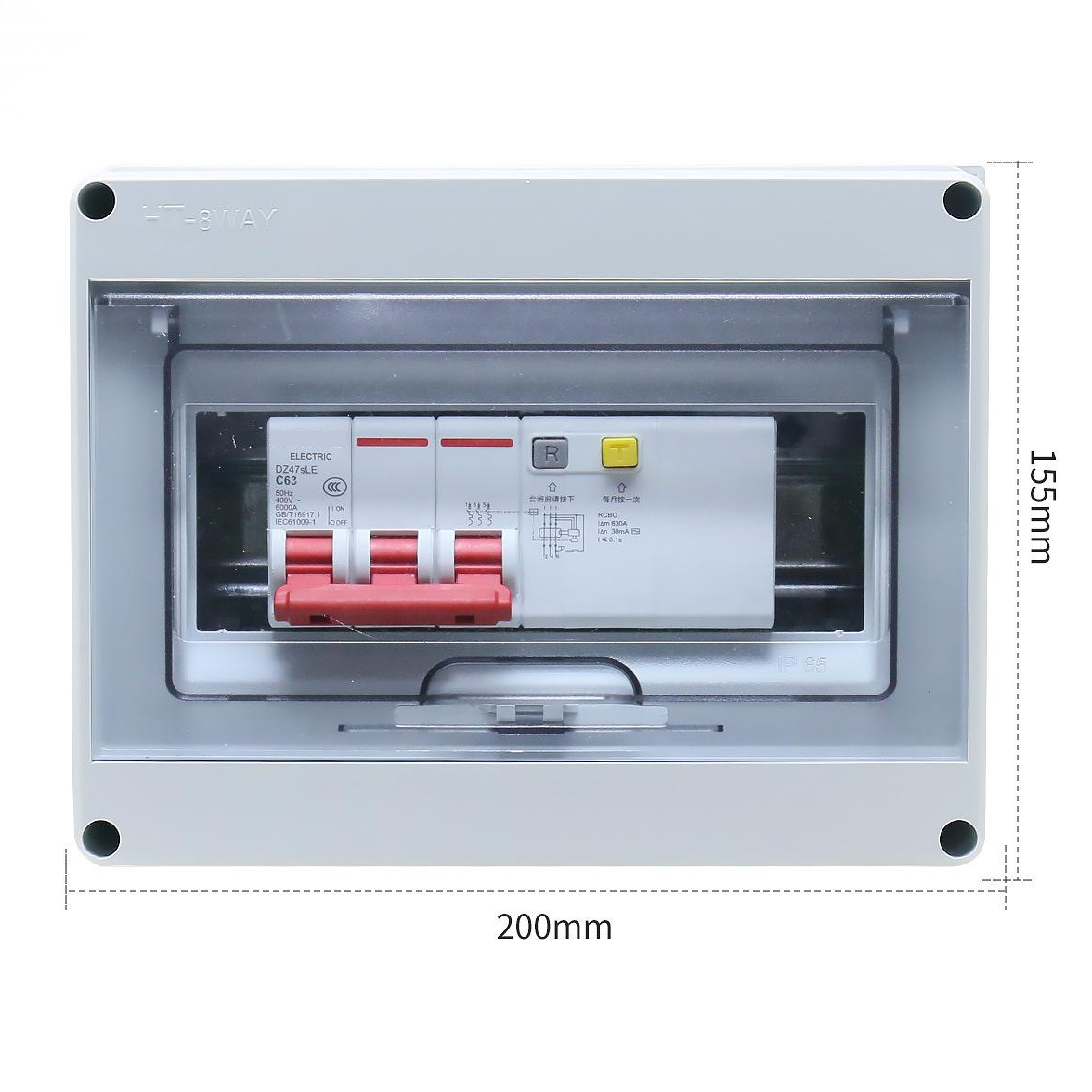 Leakage protection switch 3P+8 circuit waterproof box