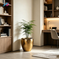 Vase carré moderne en acier inoxydable chromé poli, design floral, couleurs personnalisées pour la décoration extérieure de la maison et du jardin YMJ