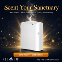 Diffuseur de parfum commercial mural ou de bureau pour HVAC, 500 ml, 800-1200 m³, WiFi, Bluetooth, application, 5 minuteurs, 10 W, pour hall d'hôtel, OEM, prise US EU UK AU