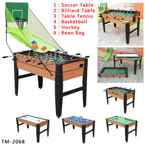 Table de <span class=keywords><strong>jeu</strong></span> combinée Table multi-jeux 6 en 1, livrée avec billard, hockey, tennis de table, baby-foot, pouf, TM-2068 de basket-ball - Product Image 6