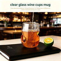Accessoires de bar à succès : Gobelets à vin et verres à boire de luxe en verre borosilicate transparent, faits à la main, écologiques, pour bar