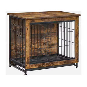 กรงสุนัขทำจากไม้ลายตารางสุนัขในร่มพร้อมกรงสัตว์เลี้ยงแบบถอดออกได้ - Product Image 1