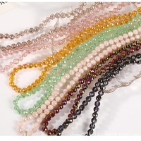 Perles émaillées en vrac pour bijoux à bricoler soi-même et matériaux de chaîne de téléphone 6/8/10/12mm boule de fleur perles de verre à facettes en cristal
