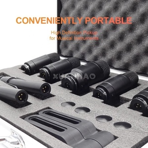 Ensemble de microphones pour batterie professionnel 7 pièces, design léger à réduction de bruit pour enregistrement en studio et performance live <span class=keywords><strong>KING</strong></span>-717 - Product Image 3