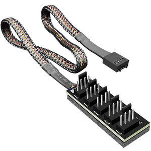 Nouveauté COOLMOON Ordinateur de bureau CPU caseFan Controller <span class=keywords><strong>4PIN</strong></span> 5 en 1 <span class=keywords><strong>Pwm</strong></span> Fan <span class=keywords><strong>Hub</strong></span> 3PIN Contrôle de température <span class=keywords><strong>Pwm</strong></span> Controller <span class=keywords><strong>Hub</strong></span> - Product Image 1