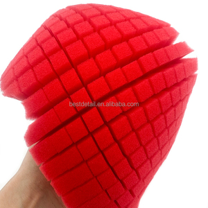 Tự động chi tiết làm sạch phụ kiện xe hơi cao cấp bọt Chéo Cắt lưới lớn màu đỏ rửa xe bọt biển - Product Image 5